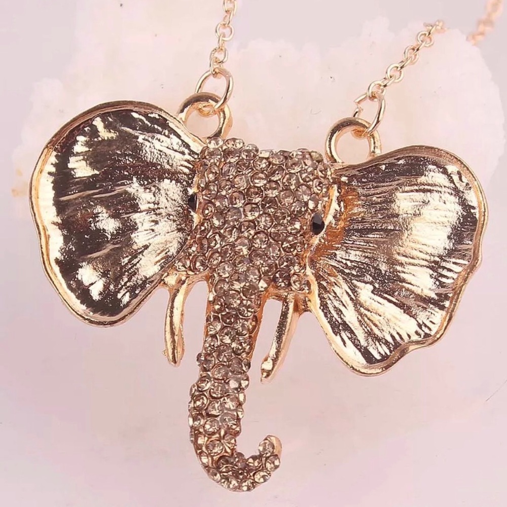 {MAYA} boho elephant gold pendant necklace